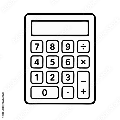 Calculator Outline Vector Icon