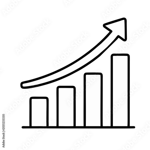 Business Growth Chart Outline Vector Icon