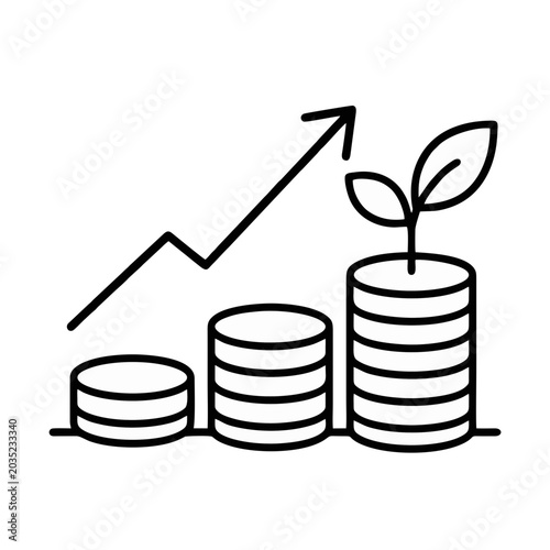 Investment Growth Outline Vector Icon