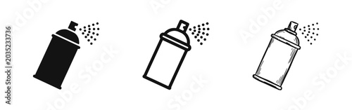 Photos Spray Paint Icon Set - Solid, Outline, and Hand-Drawn Graffiti and Art Symbols