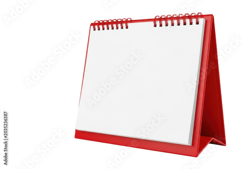 Blank desktop calendar isolated on transparent background