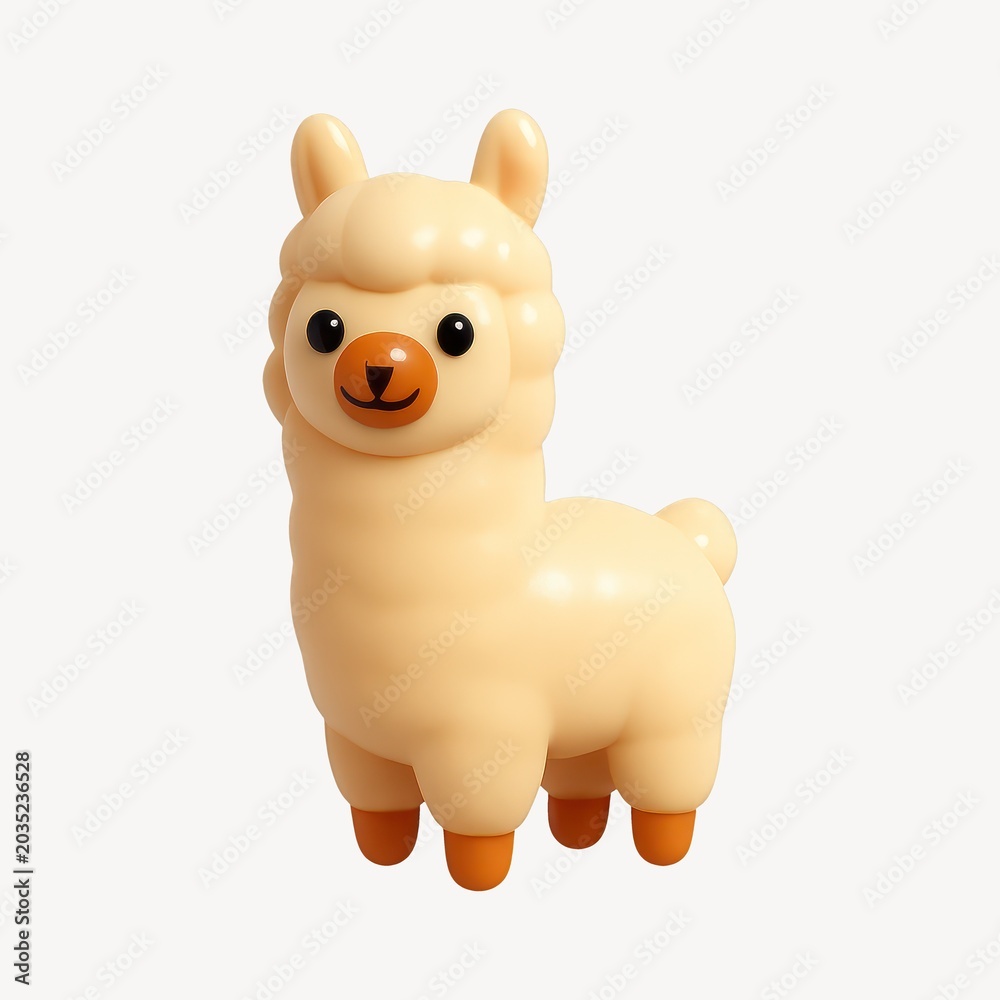 Fototapeta premium Cute cartoon llama illustration.
