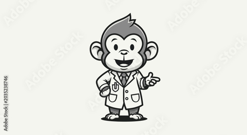 Photography Cartoon monkey doctor illustration
