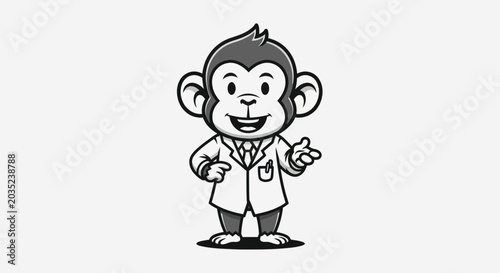 Canvas Print Cartoon monkey doctor illustration