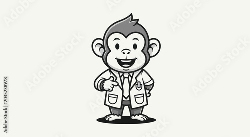 Photography Cartoon monkey doctor illustration