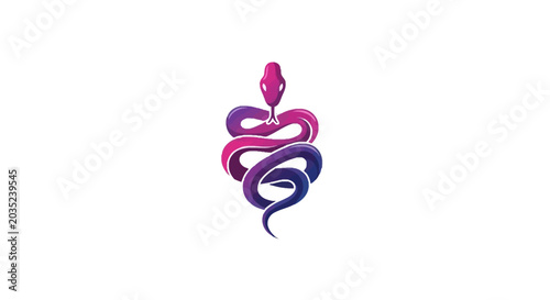 Slika na platnu Purple pink snake coiled creature.