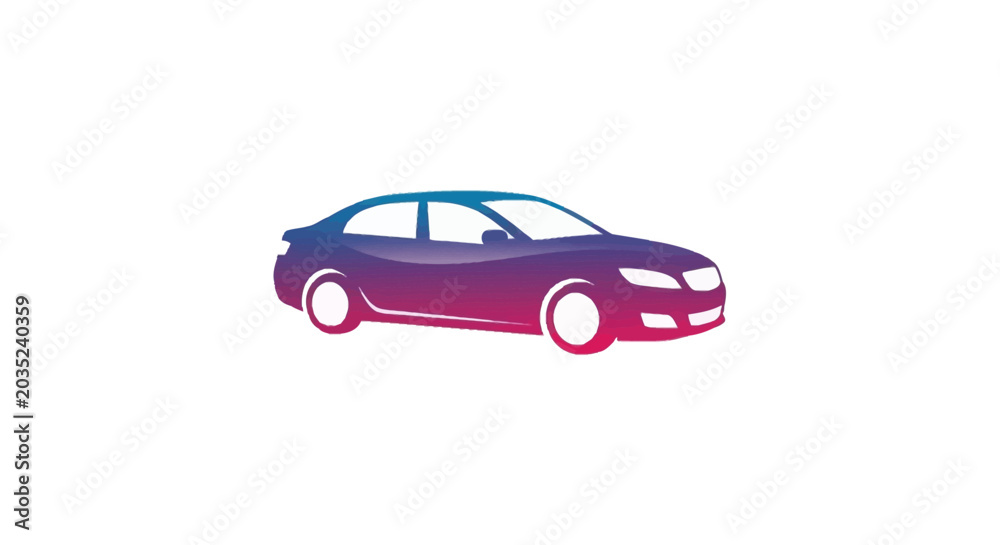 Obraz premium Purple Sedan Automobile Vehicle Transportation.