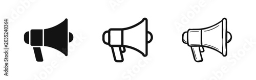 Obraz na plátně Marketing announcement and megaphone icon set