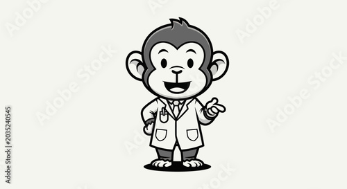 Photography Cartoon monkey doctor pointing