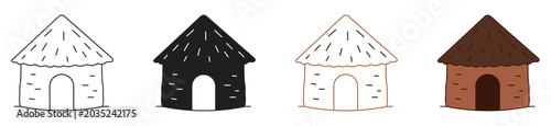 Photos Mud hut icon in different style ,vector illustration.