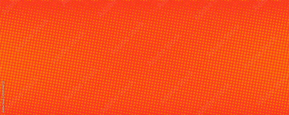 Fototapeta premium red dot background. Polka dot pop art halftone pattern. Red dots on orange background. vector illustration.