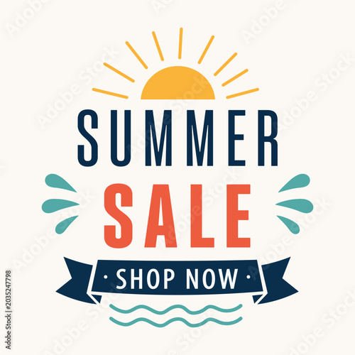 Summer sale tropical badge. 
