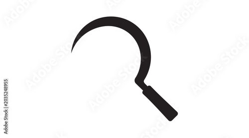 Cuadro en lienzo Black sickle with wooden handle isolated silhouette