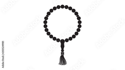 Photos Rosary Beads With Tassel Black Silhouette prayer