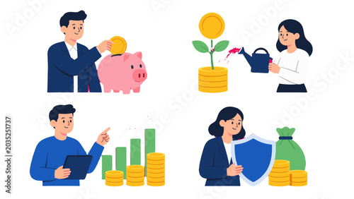 Photos Financial saving and investment growth concept vector illustration
