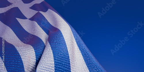 Foto Greece flag of silk-3D illustration. 3d render.