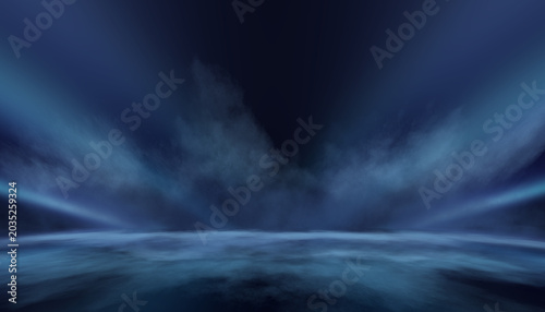 Abstract blue light rays ba...