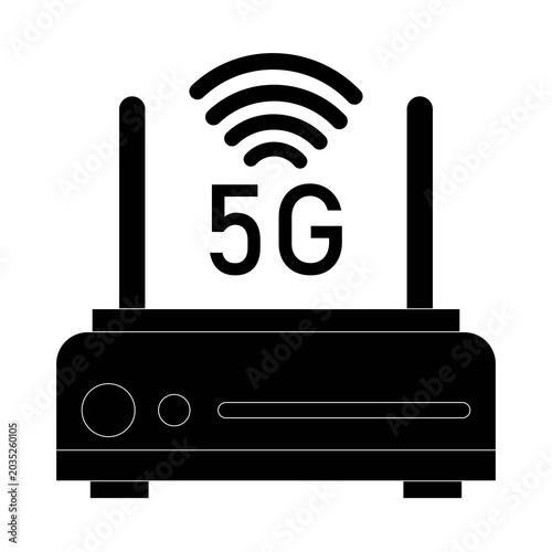 Foto 5G Router icon logo vector illustration