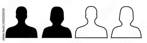 person silhouette head profile picture man woman vector 