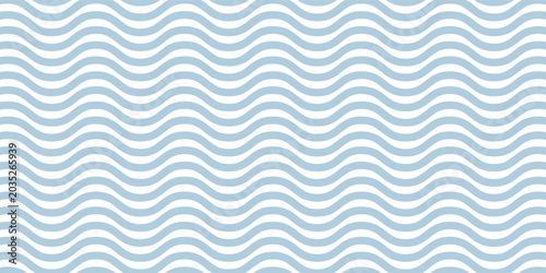 Seamless Wave Pattern, Hand drawn water sea vector background. Wavy beach print, curly grunge paint lines, watercolor stripes