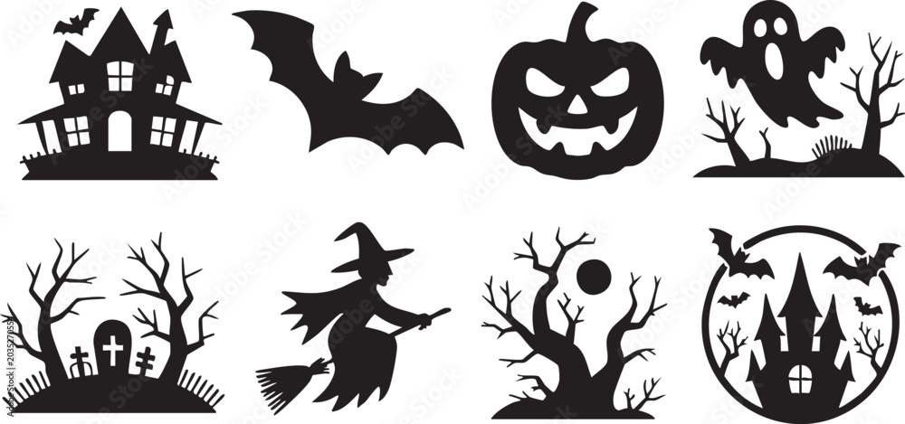 Obraz premium Adventure Nature Silhouette Vector Collection 30