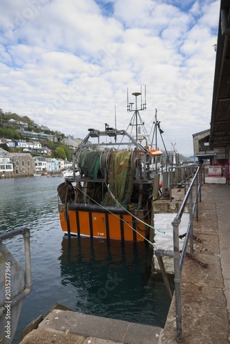 Small fishing trawler moored up in Looe Harbour 