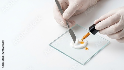 Blending Active Ingredients on Glass Palette for Cosmetic Formulation Process
