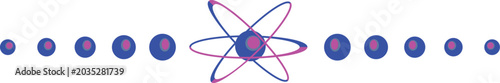 Foto An atom with electrons orbiting around the nucleus in a scientific illustration