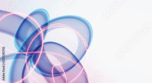 Abstract composition of translucent colored circles and rings.