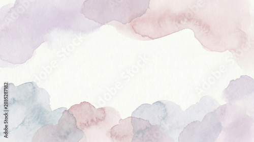 This is a watercolor wash background featuring soft lavender, rose, and gray