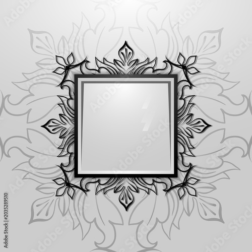 elegant black and white silver frame background design