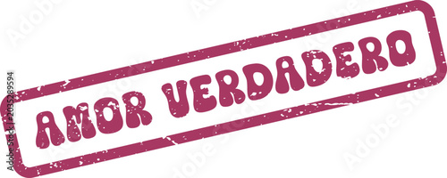 Foto Grunge textured rubber stamp featuring the profound words Amor Verdadero for end