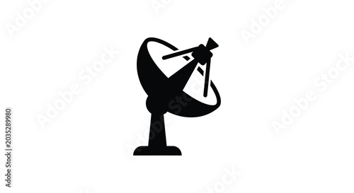 Tableau sur toile satellite dish silhouette antenna communication signal receiver technology space