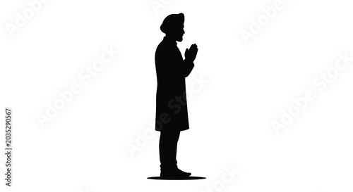 Cuadro en lienzo praying man silhouette pray prayer figure faith belief spirituality religion wor
