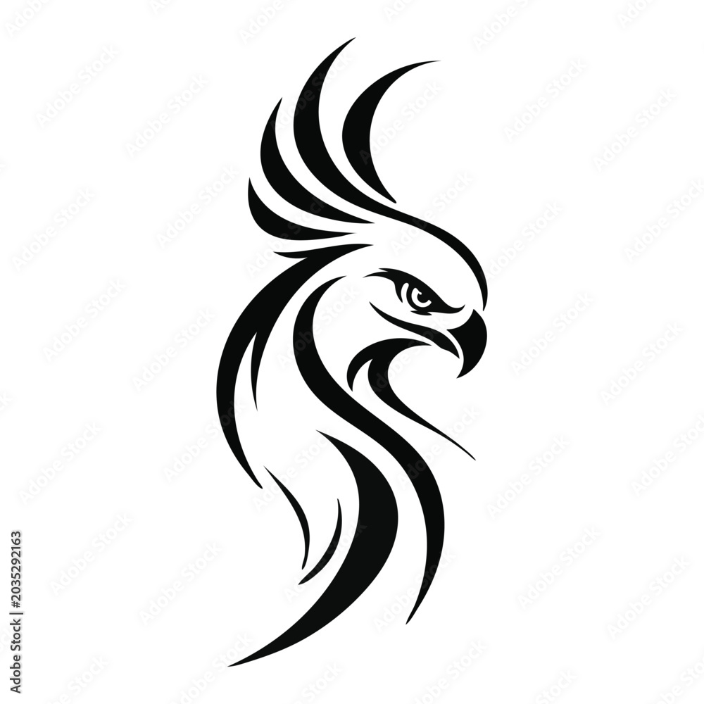 Fototapeta premium Tribal Phoenix Eagle Logo Abstract Bird Vector