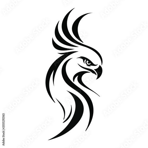 Tribal Phoenix Eagle Logo Abstract Bird Vector