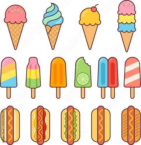 National Ice Cream Day Celebration Vector Graphics