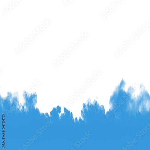 Photography Blue smoke or cloud wisps on transparent background, abstract smoky border, arti