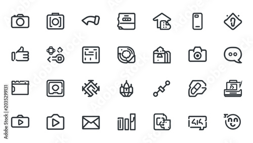 Tableau sur toile Collection of various computer icons.