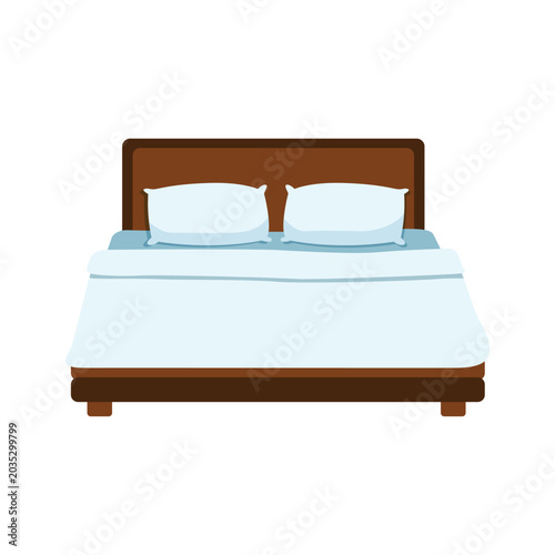 Wooden platform bed house illustration icon design vector
