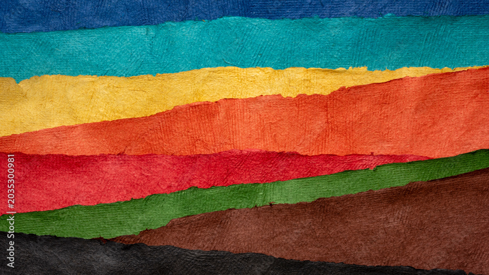 Fototapeta premium vivid abstract landscape with a blue sky - a collection of art papers