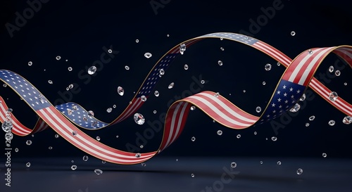 American Flag Ribbon and Diamonds