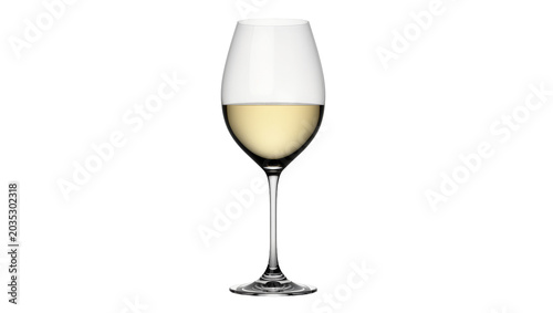 Fotografía Isolated elegant transparent glass of white wine with refreshing golden liquid f