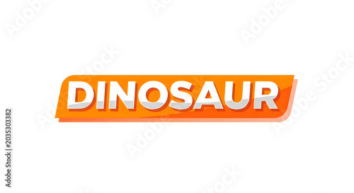 A bold orange dinosaur text banner in a fun, playful font, evoking prehistoric energy and excitement, perfect for kids and dinosaur enthusiasts alike