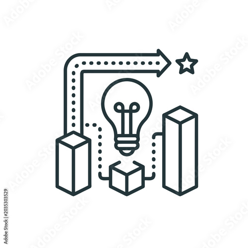 Creative Innovation and Business Growth Strategy Minimal Line Icon