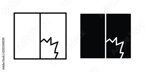 Photos Broken window icon design, web, UI. Vector illustration, EPS10.