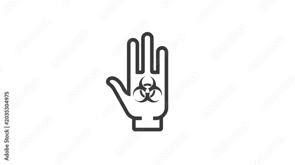 Fototapeta premium Biohazard warning hand symbol