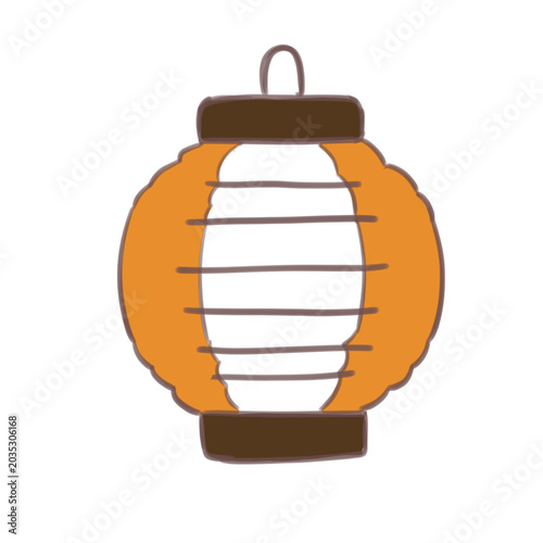 Orange Japanese Paper Lantern Illustration