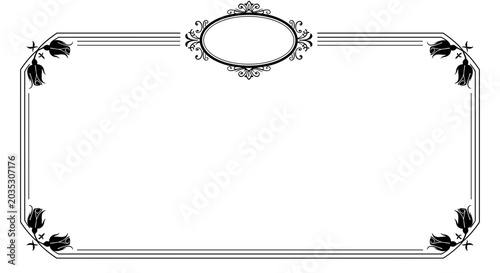 Elegant Vintage Decorative Frame with Oval Centerpiece.
