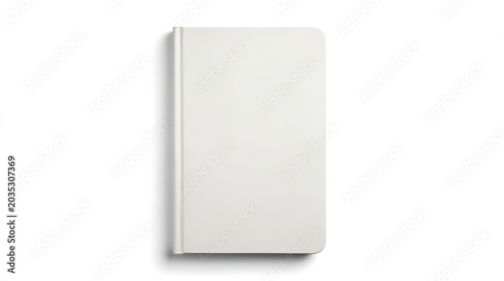 Fototapeta premium Blank white closed notebook on white background